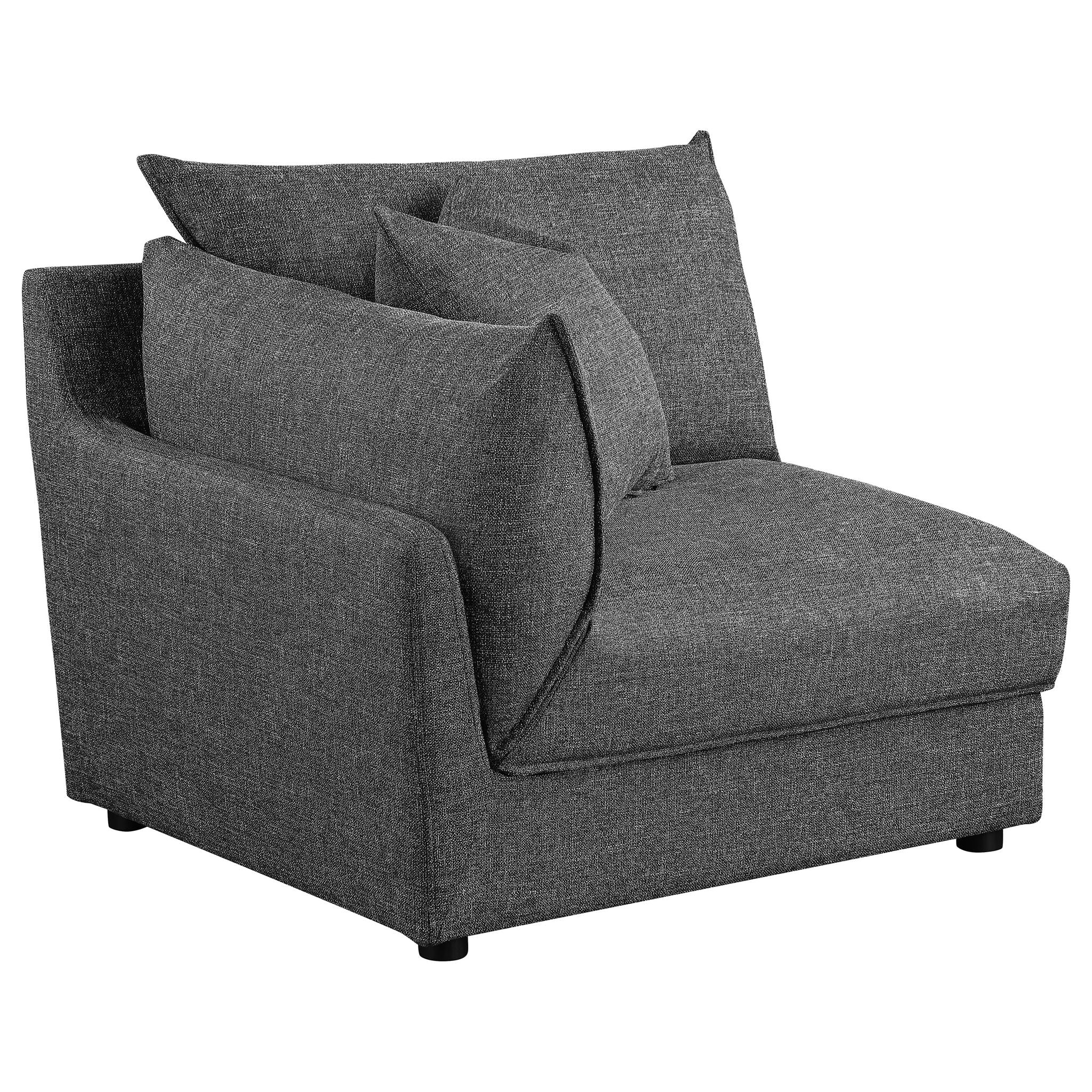 Tomasina - Modular Sofa With Cushions And Padded Arms - Black
