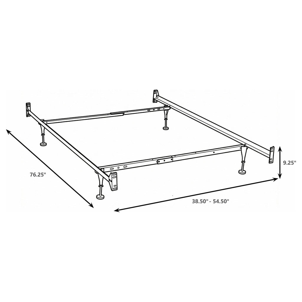 Renee - Twin / Full Bed Frame With Reinforced Center Beam And Bolt-On Construction - Black