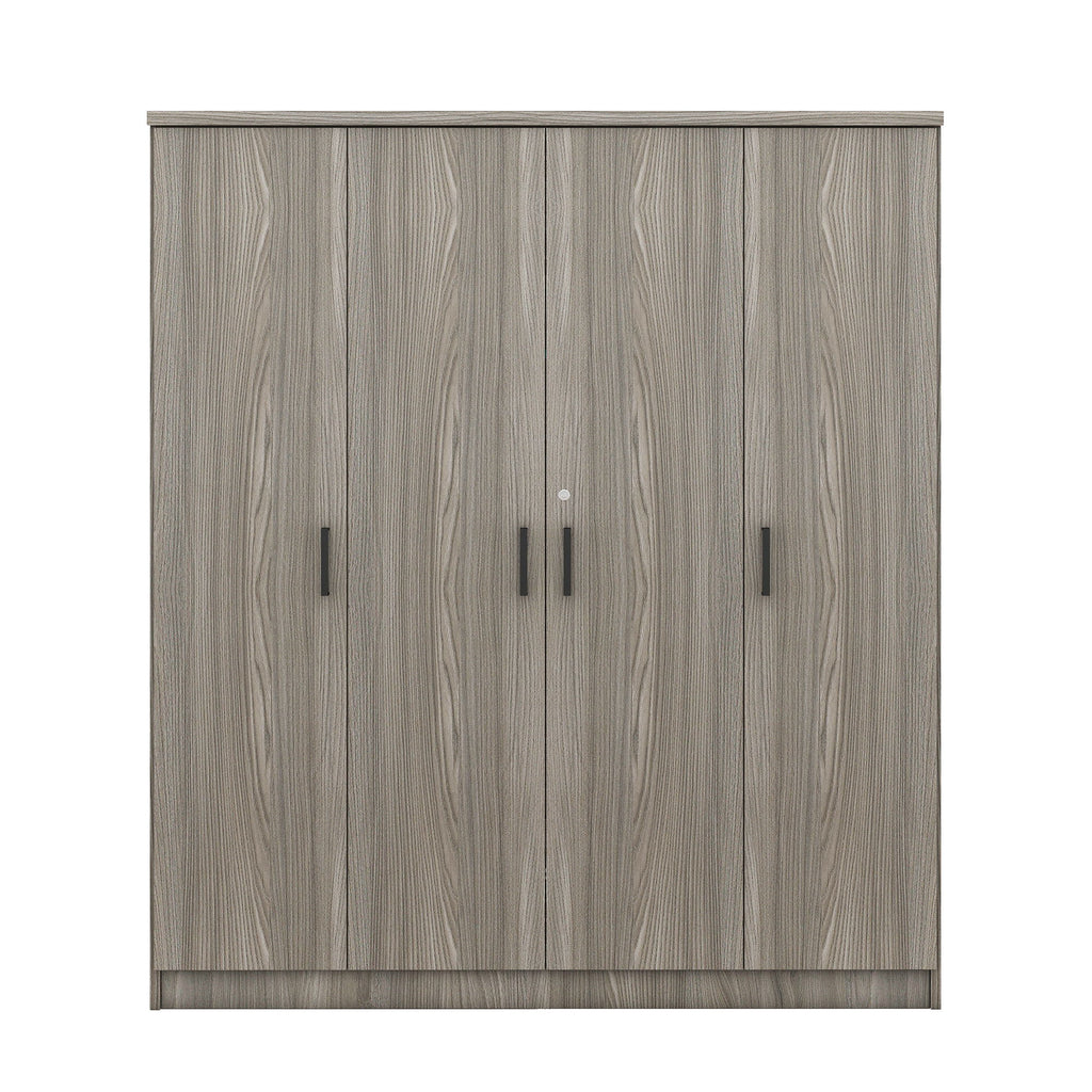 4 Door Wardrobe With 1 Drawer - Gray