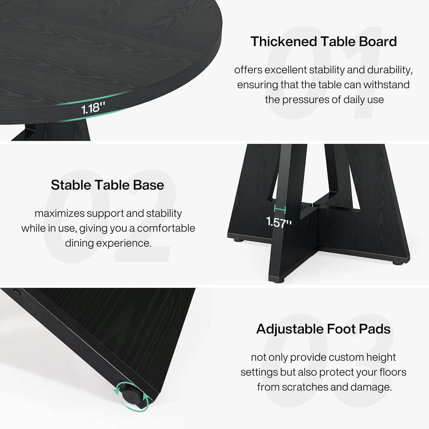 Round Dining Cross Base Kitchen Table