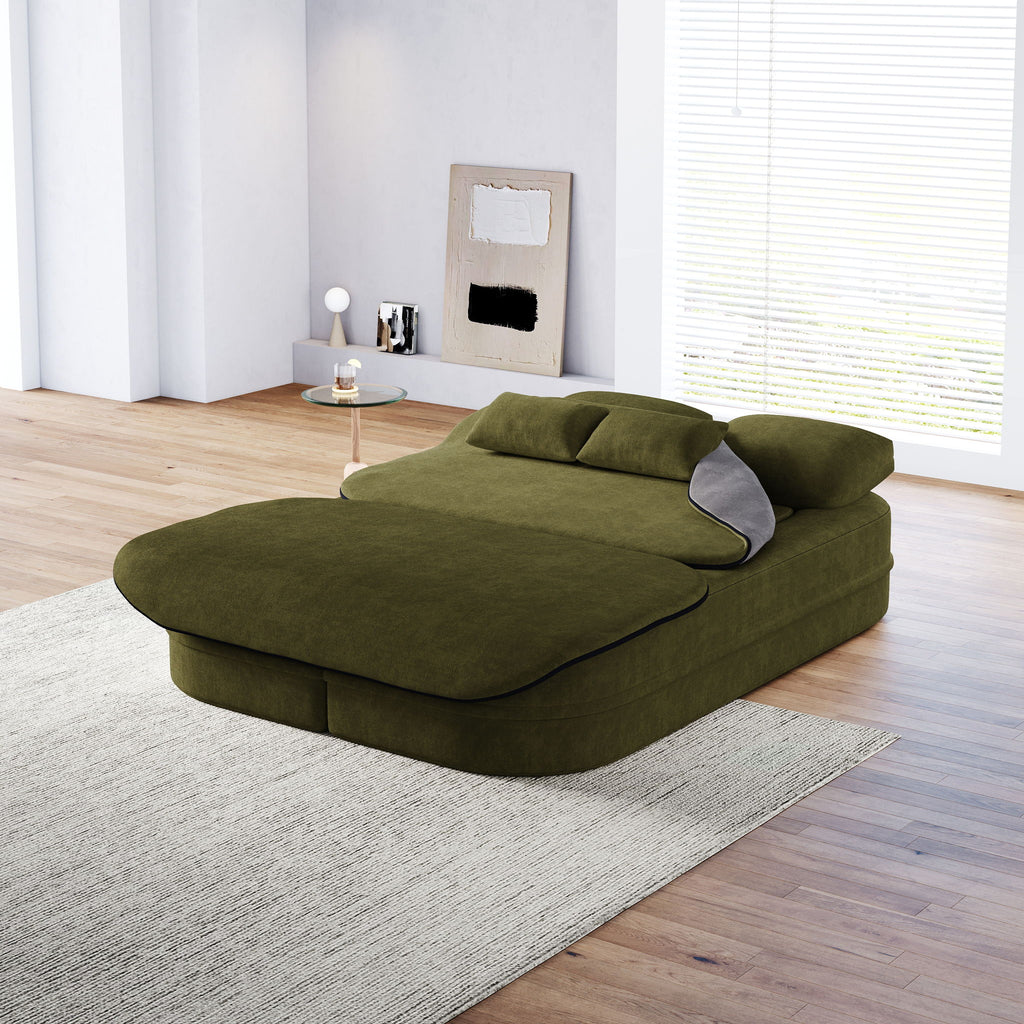 2 In 1 Foldable Sofa Bed With Multi Functional Blanket, Floor Lounge Sofa