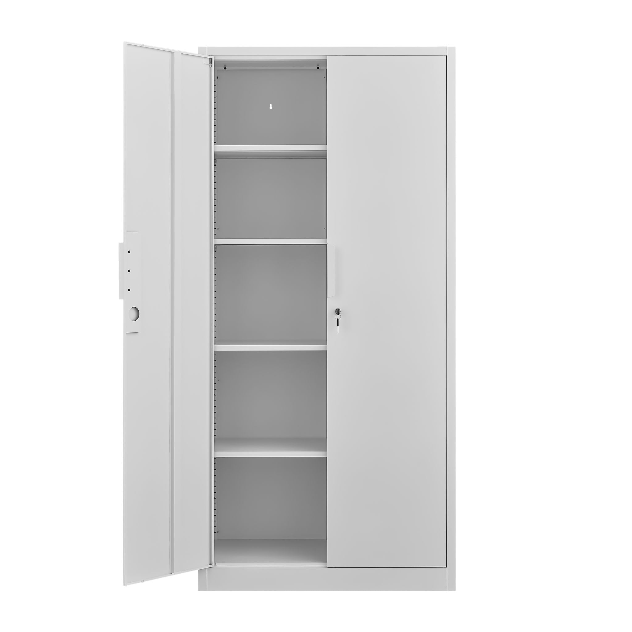 2 Door File Cabinet With Lock, 4 Adjustable Shelves, Heavy-Duty