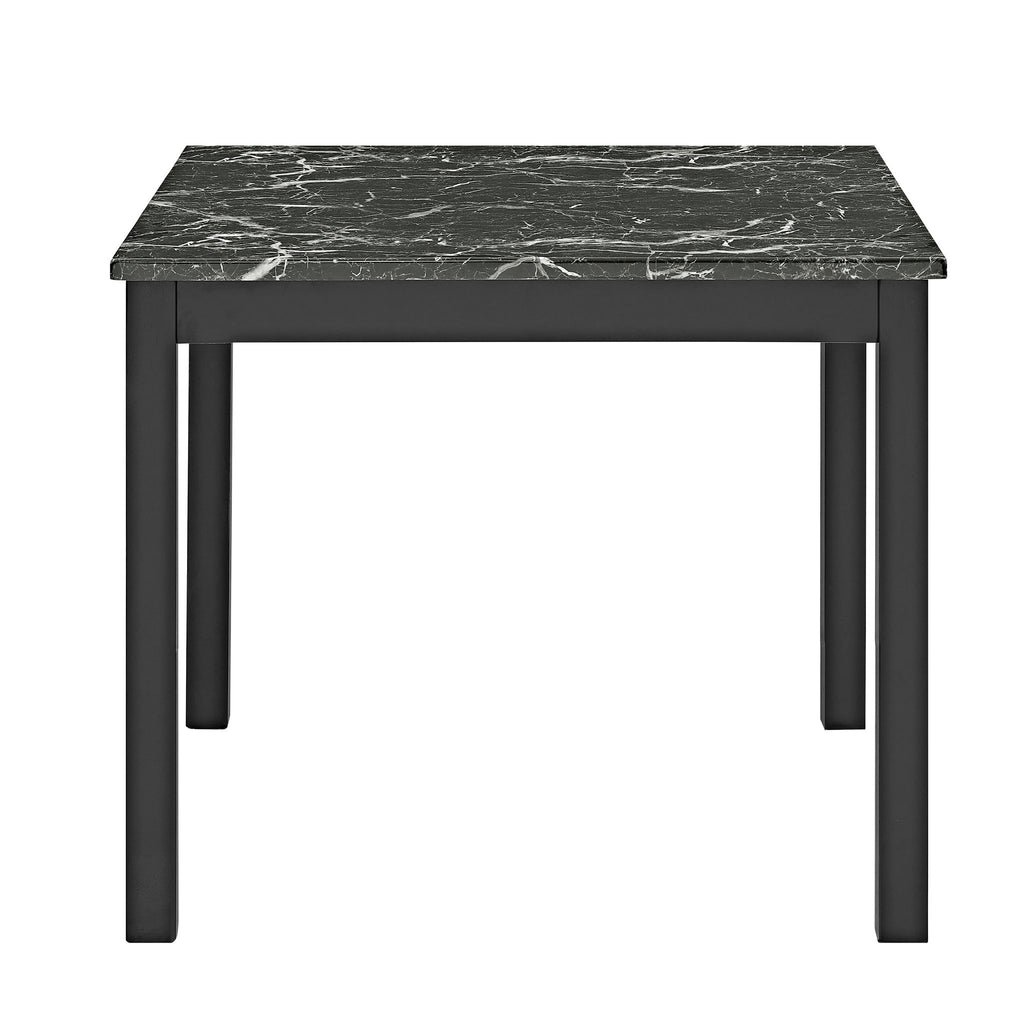 5 Piece Counter Height Dining Set With Table, Tufted Nail Head Chairs - Black