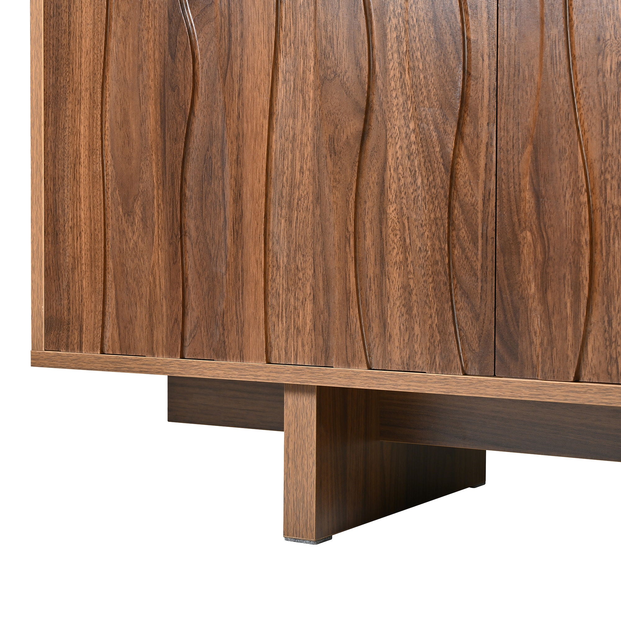 Retro Style TV Stand With Wavy Door
