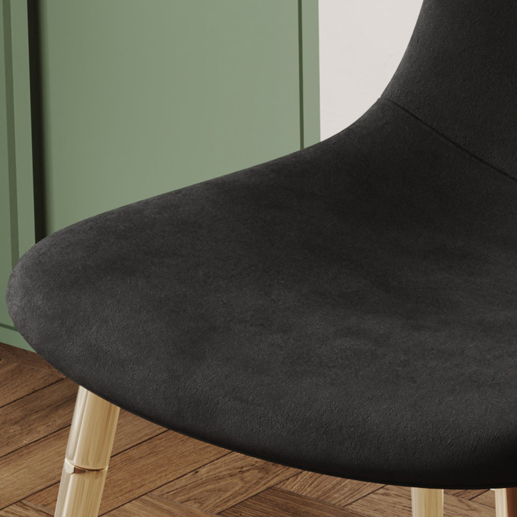 Fabric Dining Chairs, Upholstered Armless Accent Chairs, Classical Appearance And Metal Legs (Set of 4)