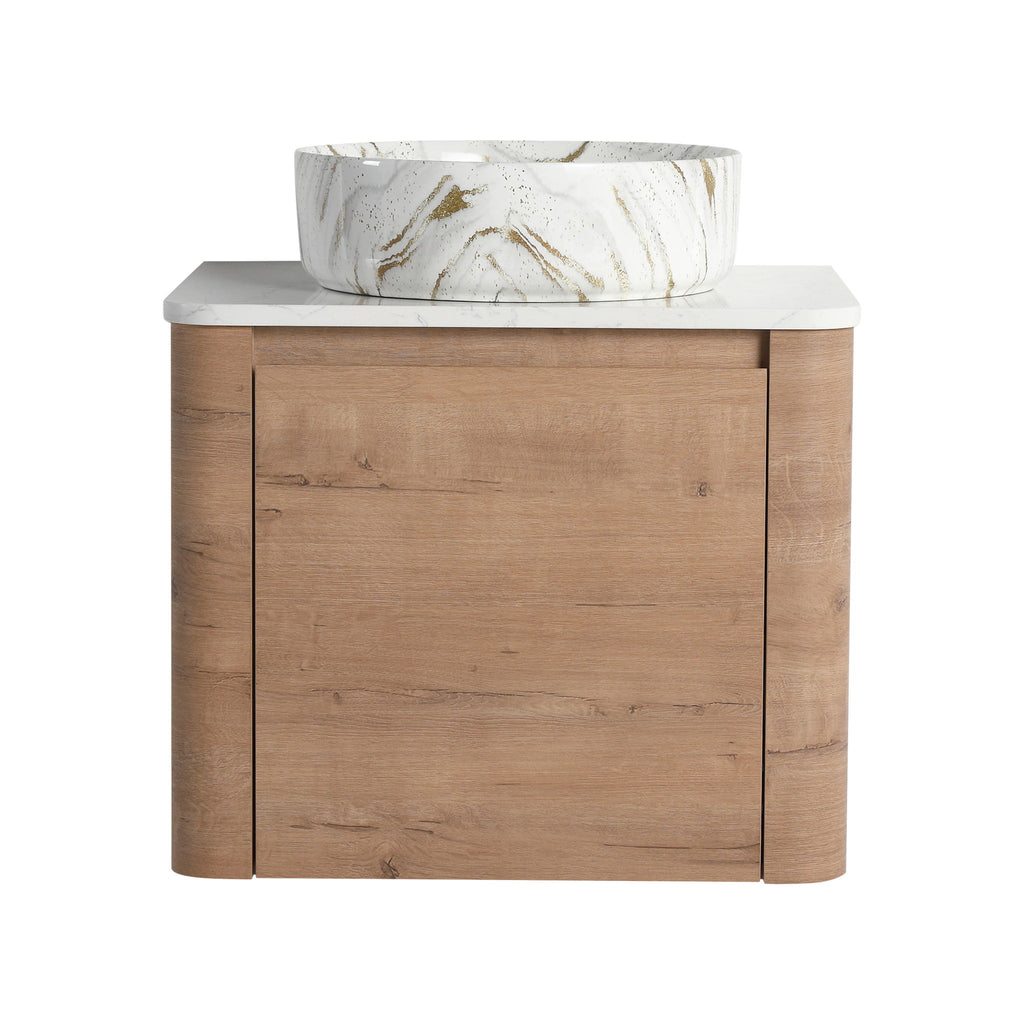 Wall Mounted Bathroom Vanity With Art Sink, 1 Soft Close Door