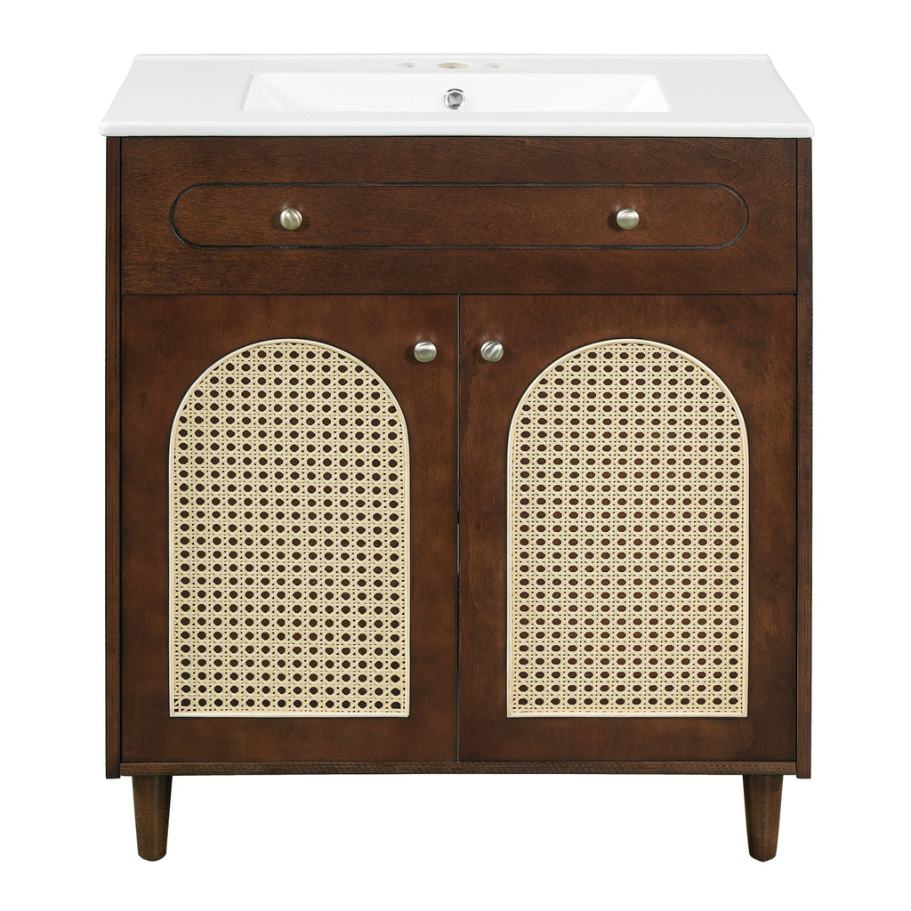 Modern Bathroom Vanity With Sink, Cabinet With Adjustable Shelf