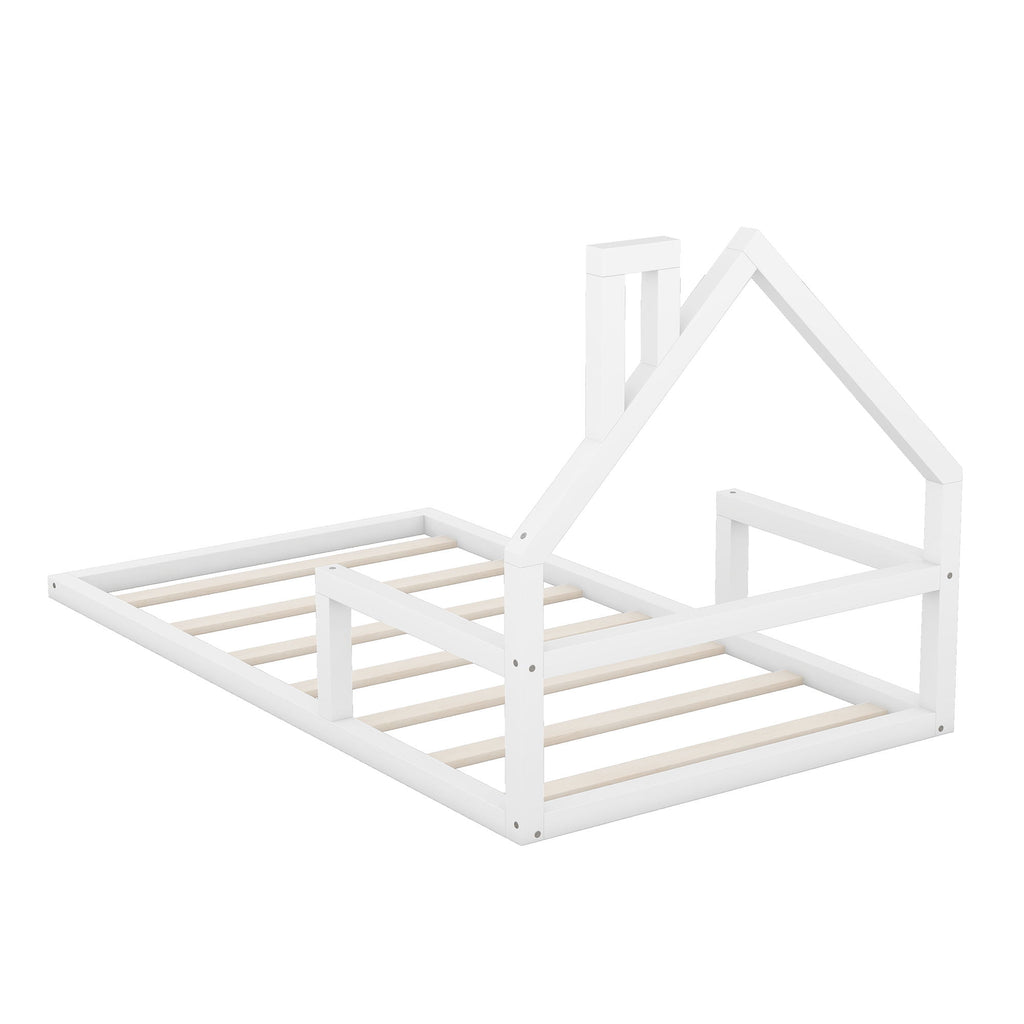 Floor Bed With House Shaped Headboard