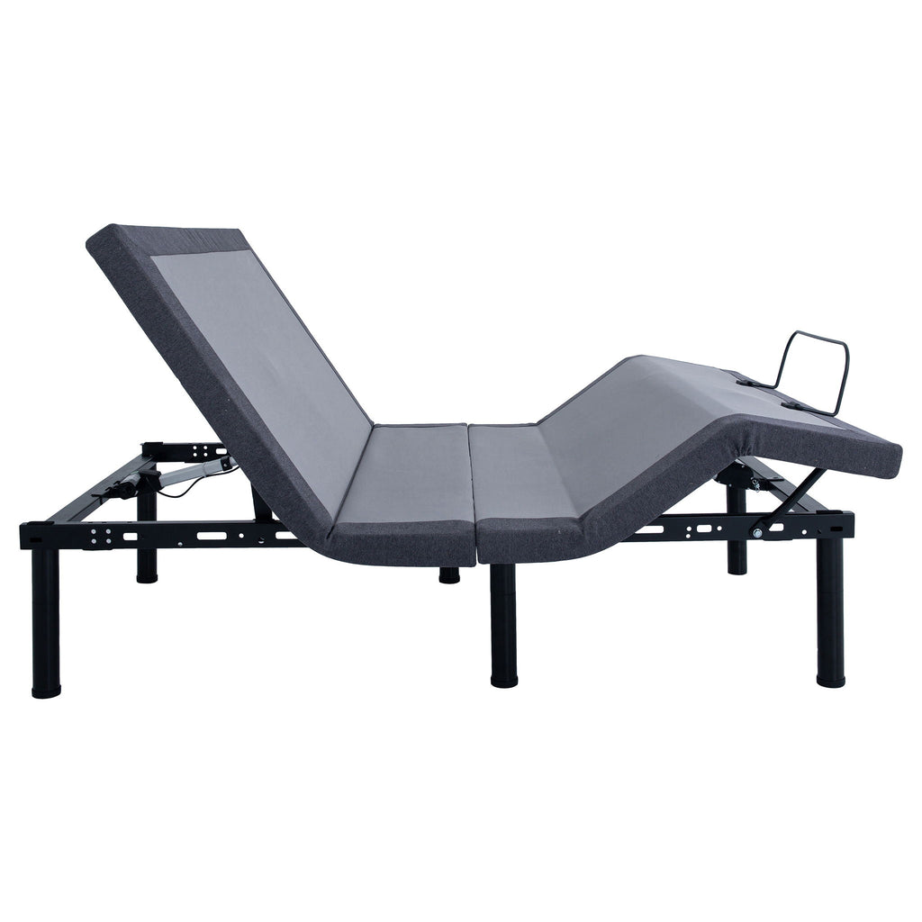California King Adjustable Bed Base With Ergonomic Support And Wireless Remote Control - Black
