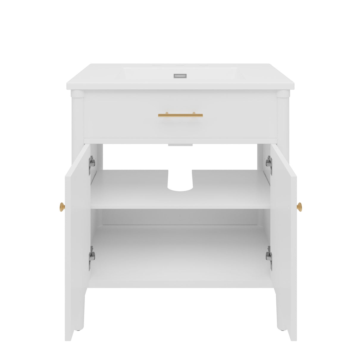 Bathroom Vanity With Sink, Soft Close Doors And Adjustable Shelf