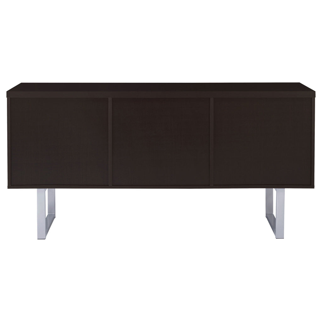 5 Drawer Credenza With Open Shelving - Cappuccino