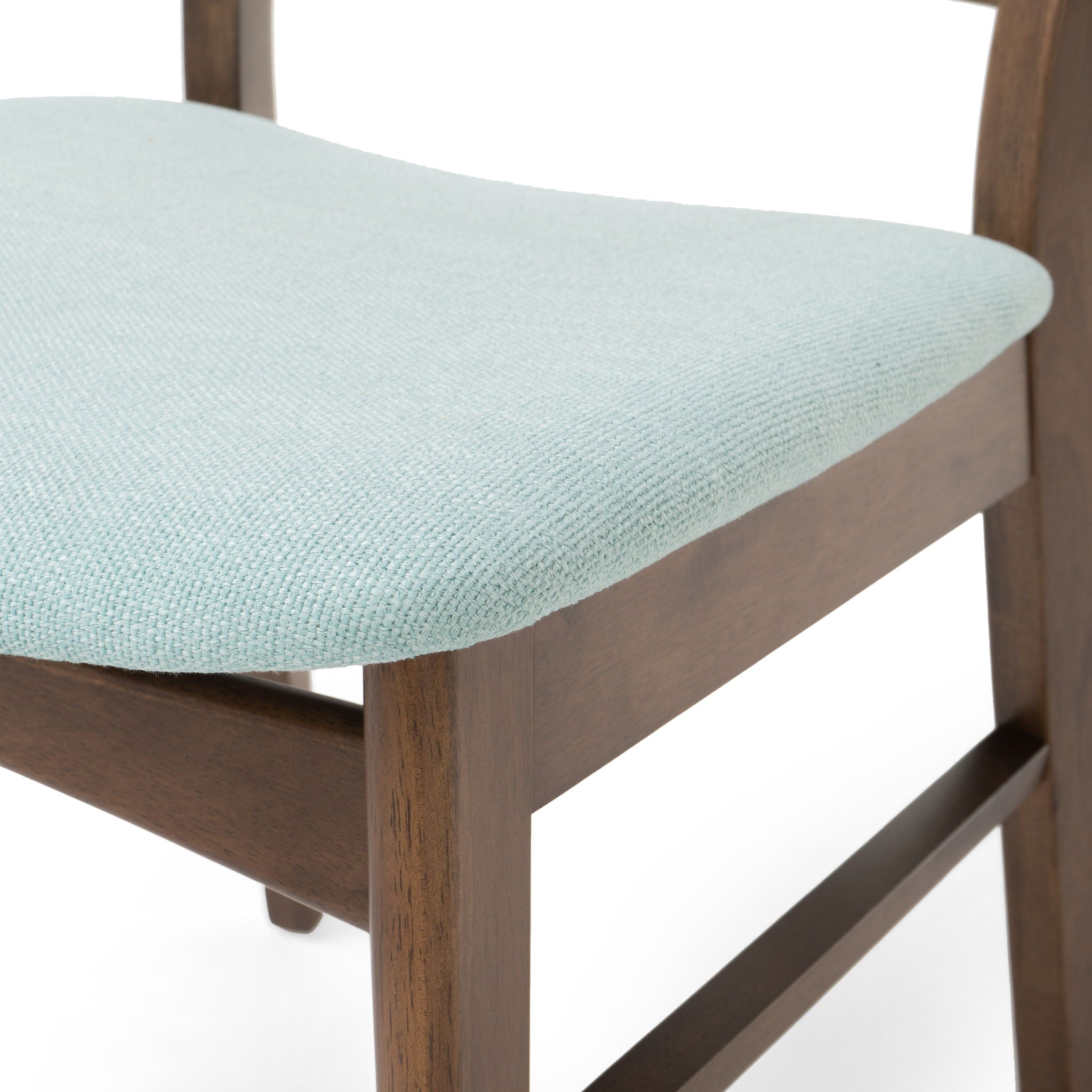 Mid Century Dining Chairs With Cushioned Seats And Wood Frame (Set of 2)