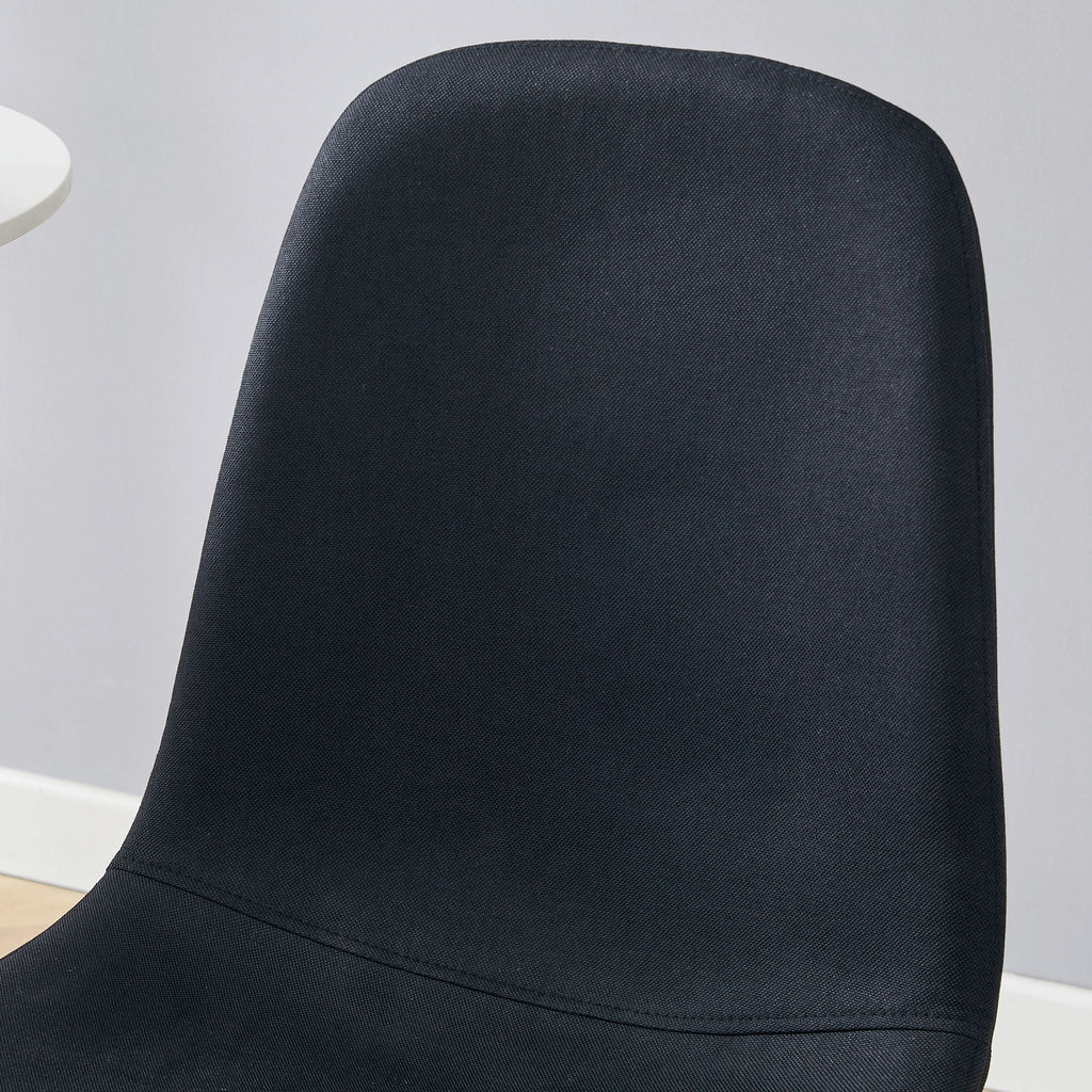 Luxury Simple Chair (Set of 4) Linen Cotton High Resilience Dining Chair With Metal Color Leg - Black / Walnut