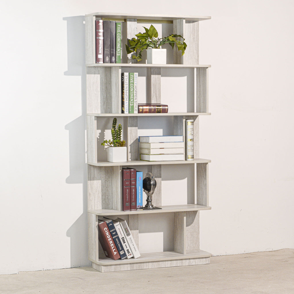 Modern 5 Tier Open Storage Bookcase
