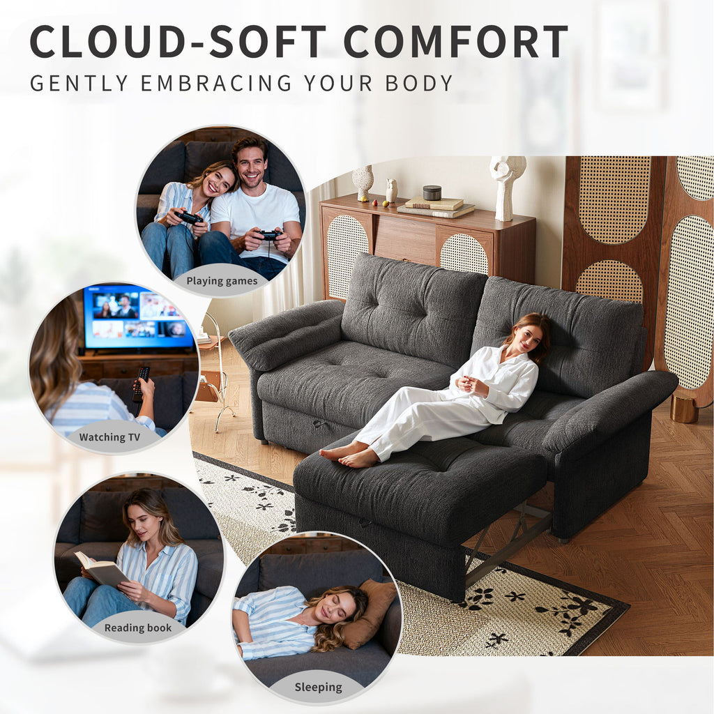 Sofa Bed, 2 In 1 Design For Living Rooms