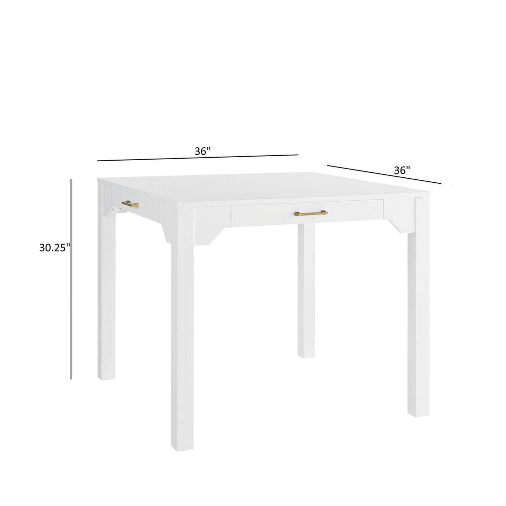 Alleyville - Square Dining Table With Storage Drawer - White