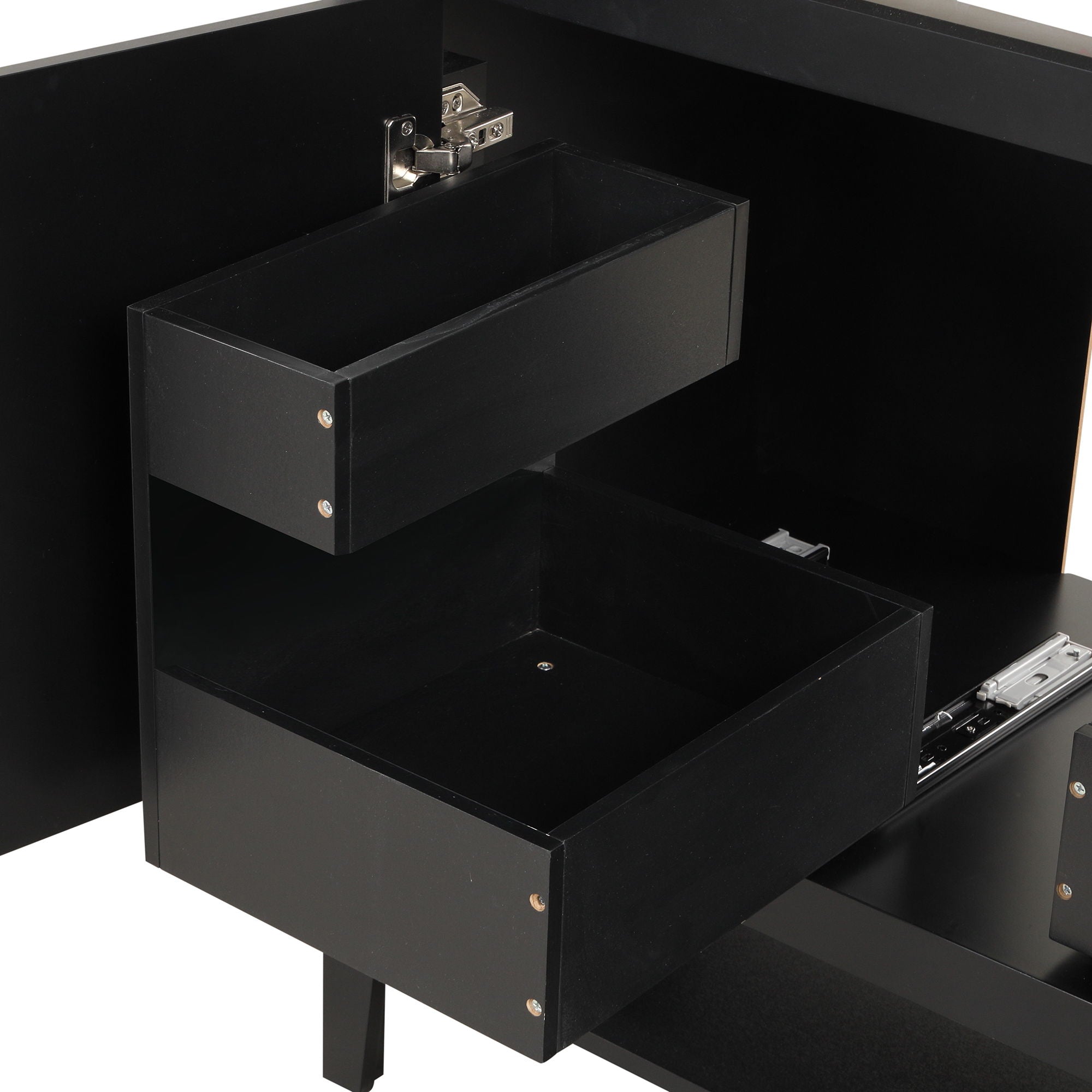 36" Bathroom Vanity With Sink, Frame Cabinet With Doors And Drawers - Black
