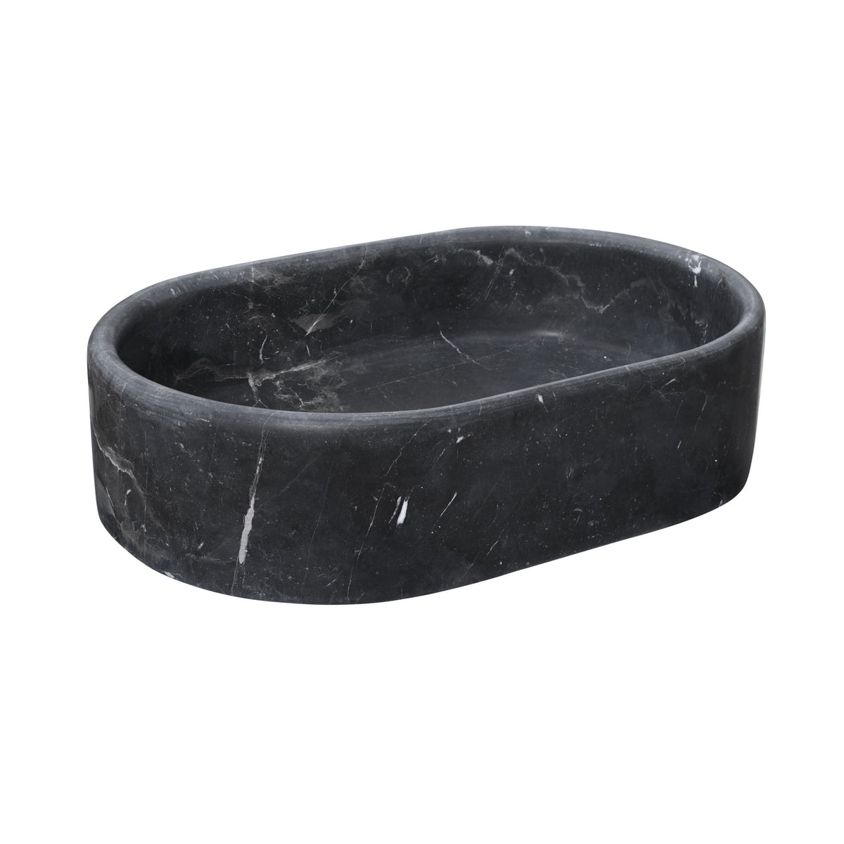 Vessel Sink, Oval Basin, Solid Above-Counter Vanity, Bowl For Master Bathroom - Dark Gray