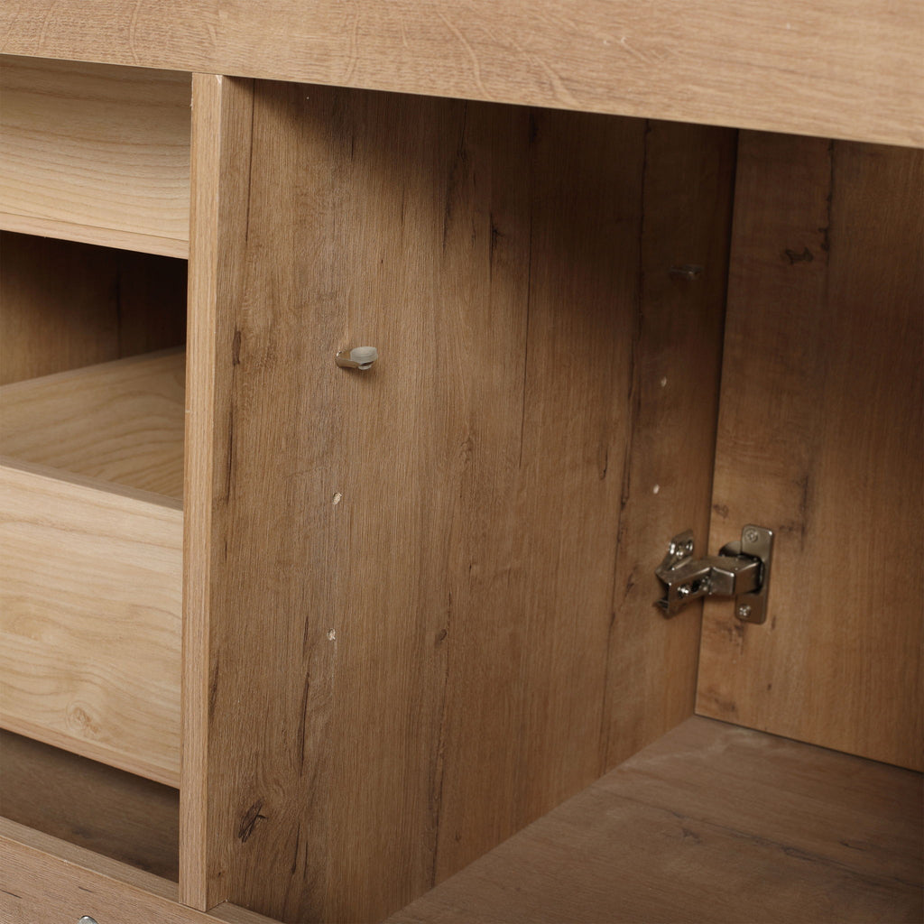 48" Freestanding Bathroom Vanity With Sink, Soft Close Cabinet Doors, 4 Drawers - Imitative Oak