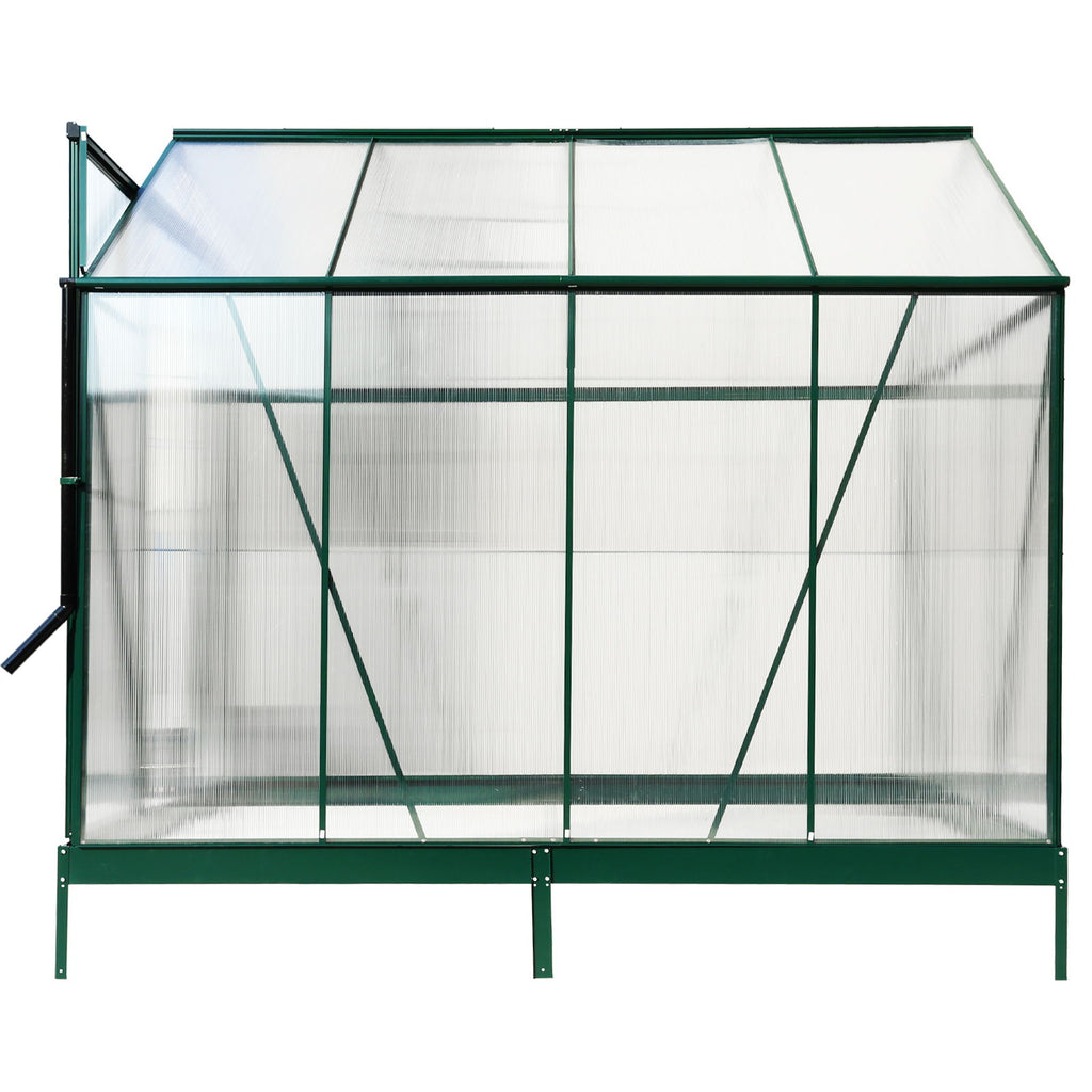 Polycarbonate house, Heavy Duty Outdoor Aluminum Walk-In House Kit With Rain Gutter, Vent And Door For Backyard Garden