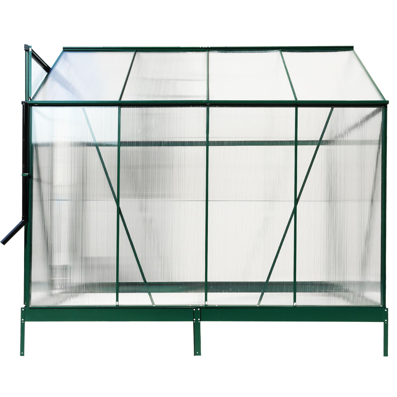 Polycarbonate house, Heavy Duty Outdoor Aluminum Walk-In House Kit With Rain Gutter, Vent And Door For Backyard Garden