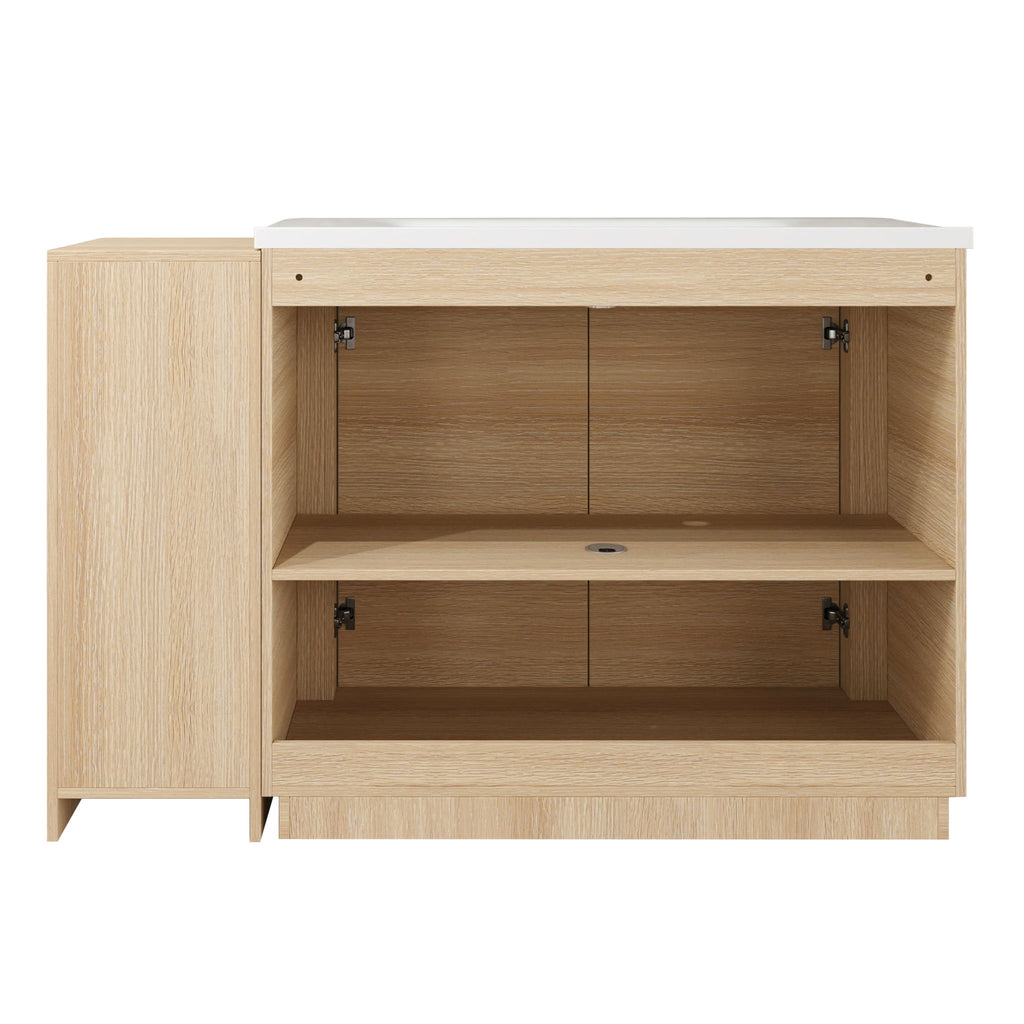 Freestanding Bathroom Vanity With Sink, 1 Small Storage Cabinet, Soft Close Door