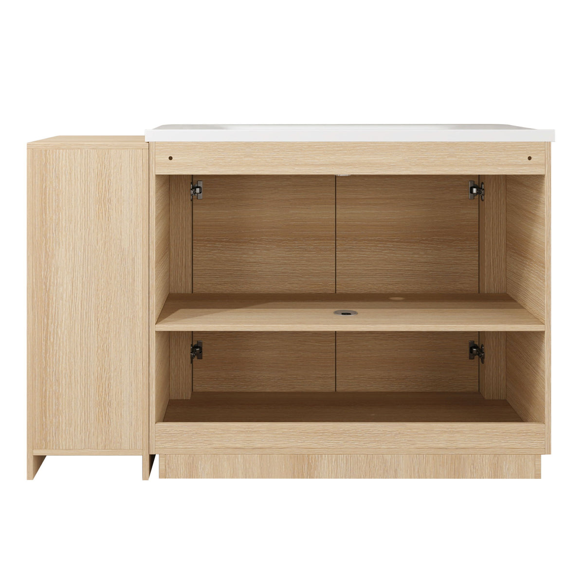 Freestanding Bathroom Vanity With Sink, 1 Small Storage Cabinet, Soft Close Door