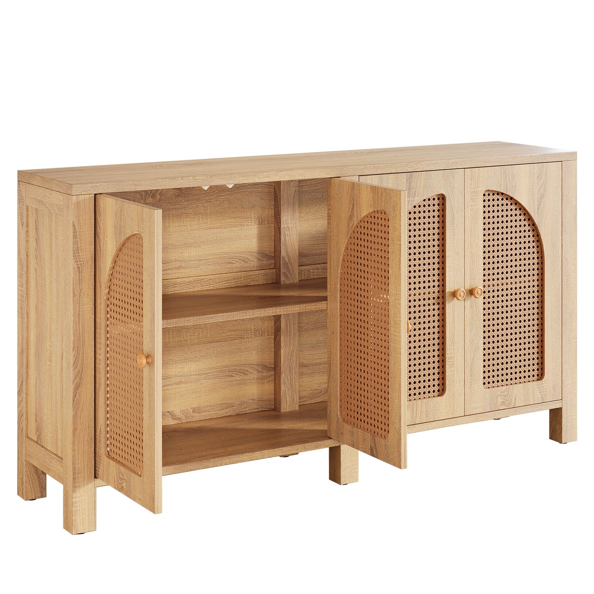 Buffet Sideboard Cabinet With 4 Doors, Console For Living Room - Natural