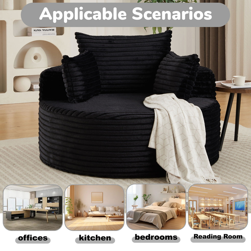 Modern Single Sofa With Backrest Pillow For Living Room