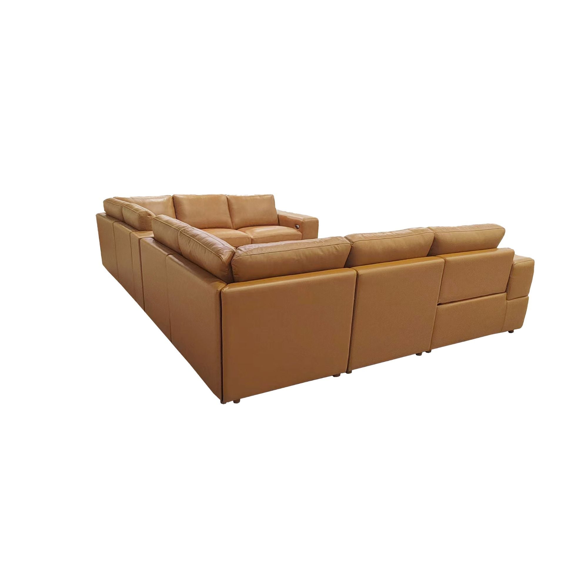Upholstered Large Arms Sectional With Recliner Seats
