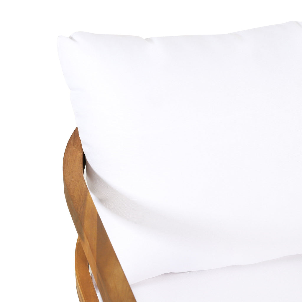 Outdoor Acacia Wood Patio Club Chair, Waterproof Thick Cushion, Deep Seating