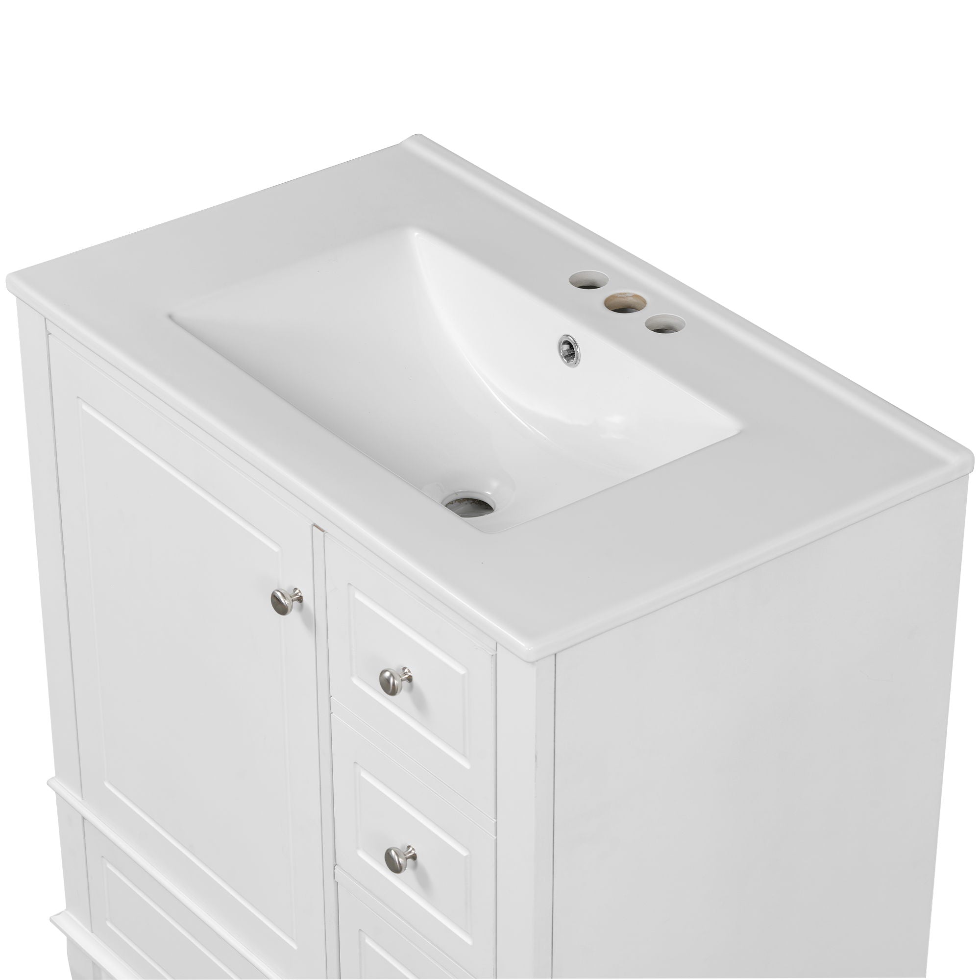 Freestanding Bathroom Vanity With Sink, Soft Close Door, 3 Drawers