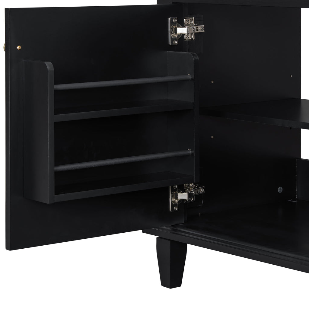 Modern Bathroom Vanity With Sink Top, Flip Drawers, Adjustable Shelf