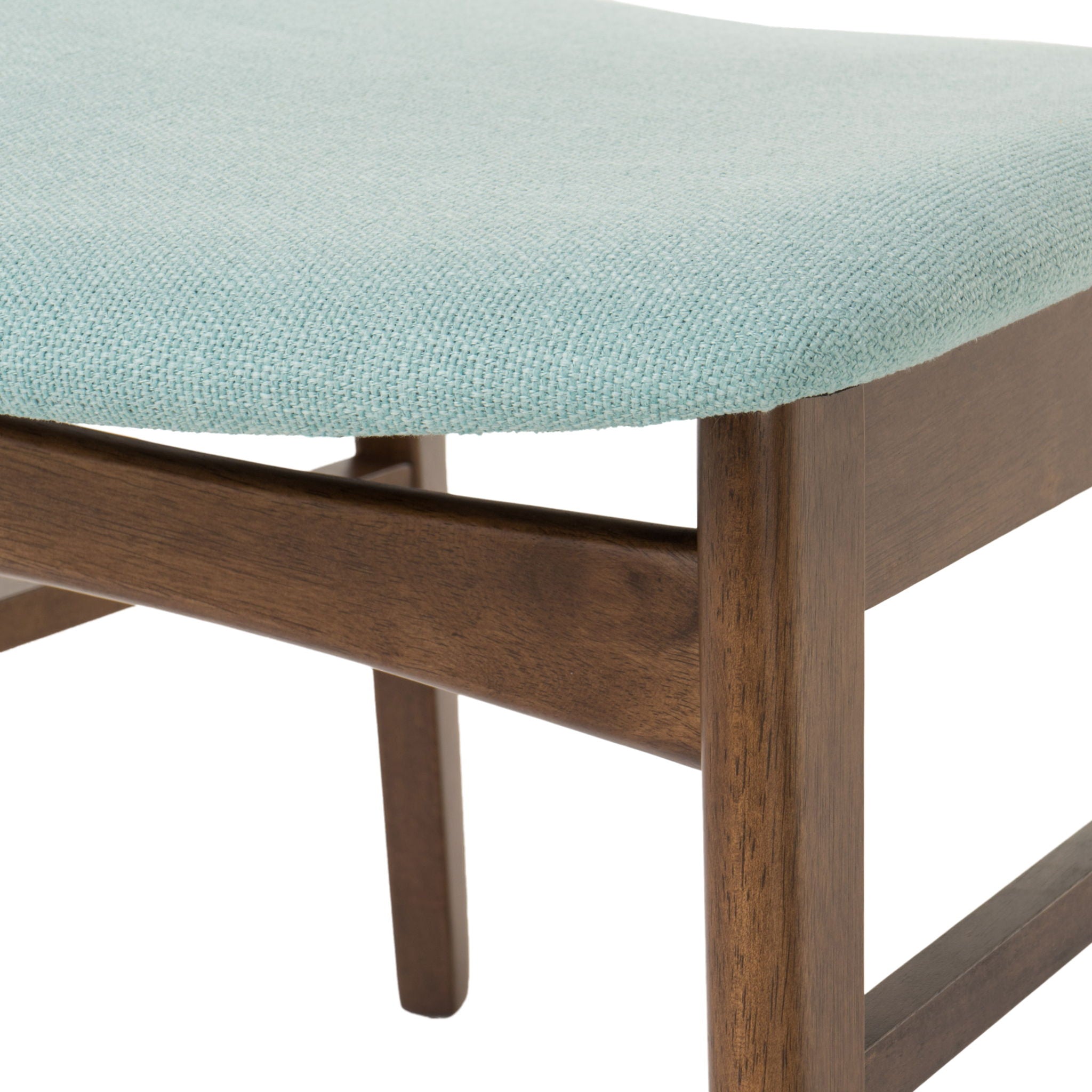 Elegant Fabric Dining Chair With Cushioned Seat And Wood Frame - Mint