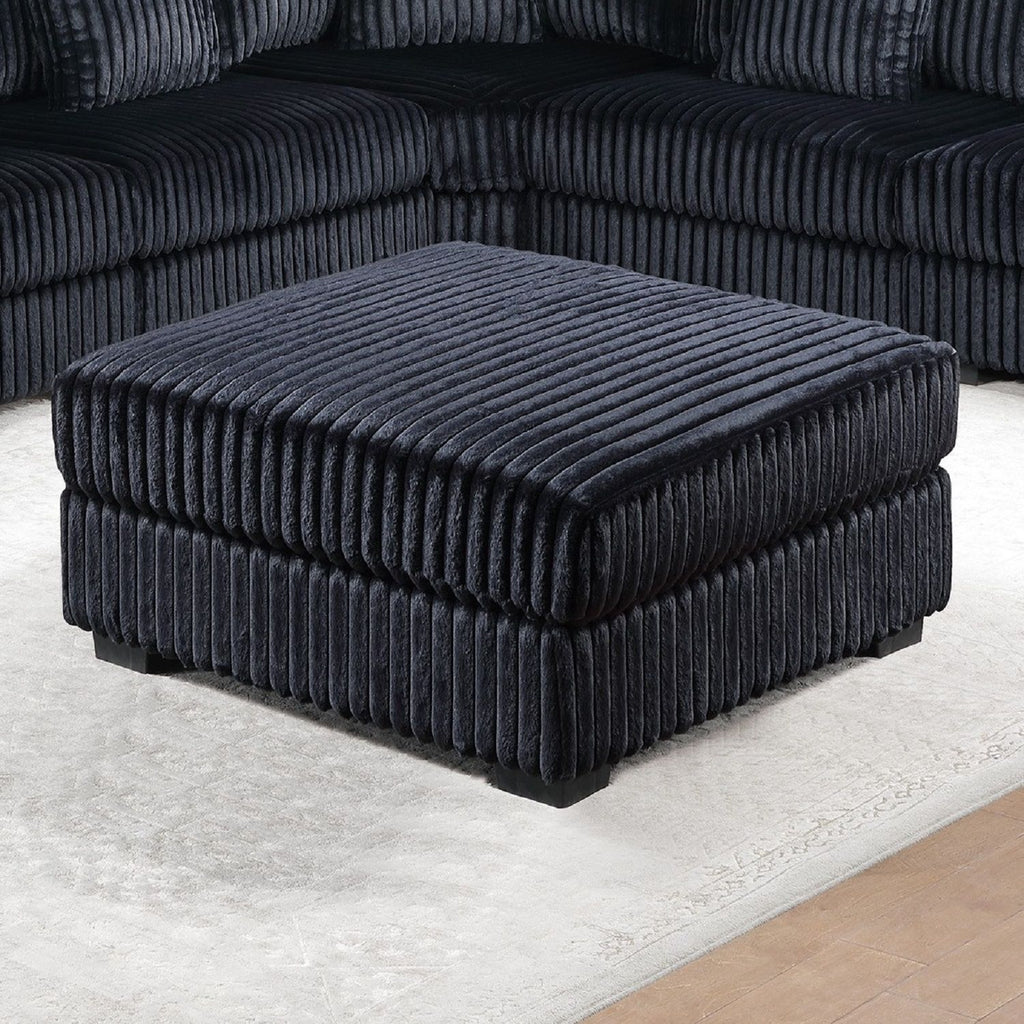 Soft Upholstered Ottoman - Black