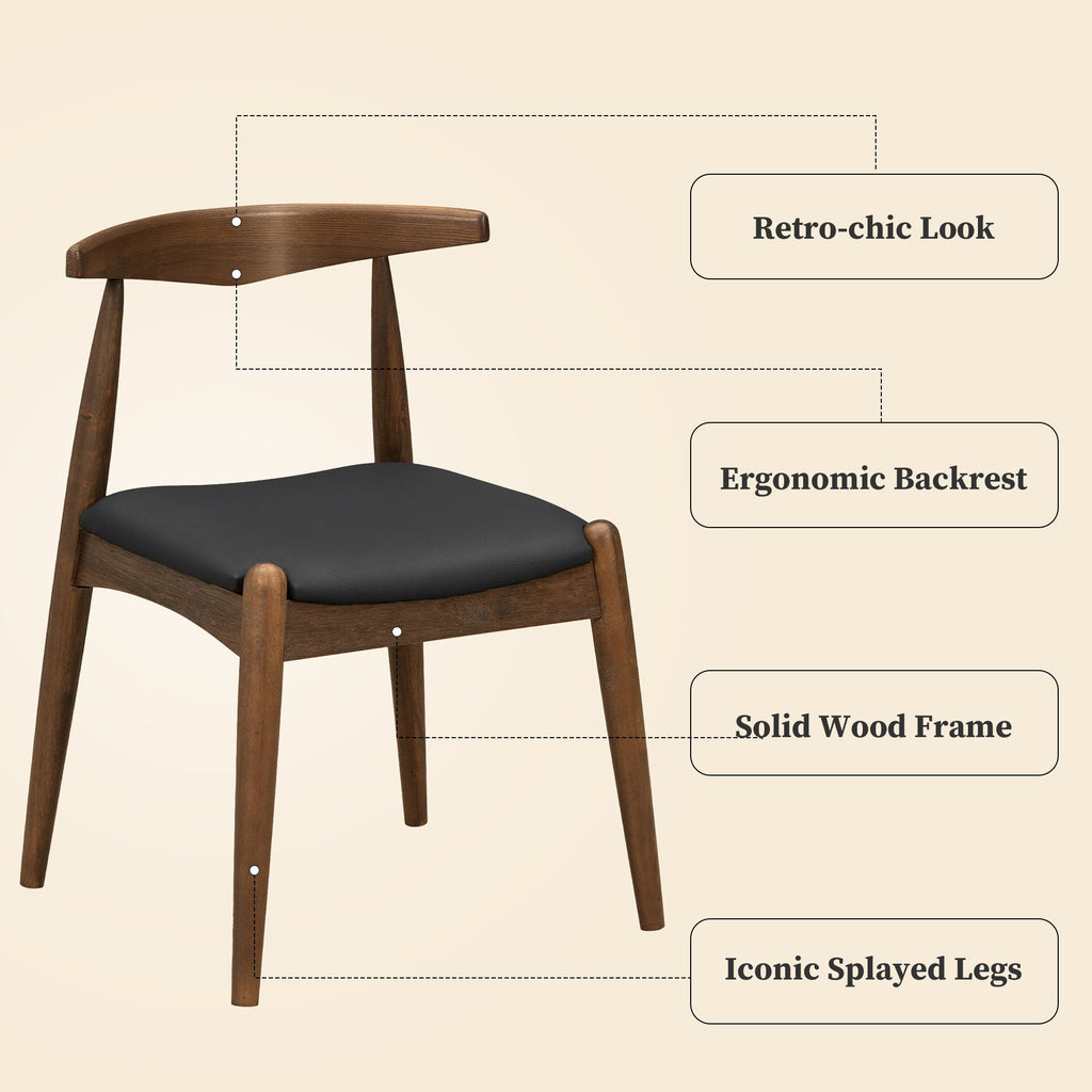 Dining Chairs With Ergonomic Backrest (Set of 2)
