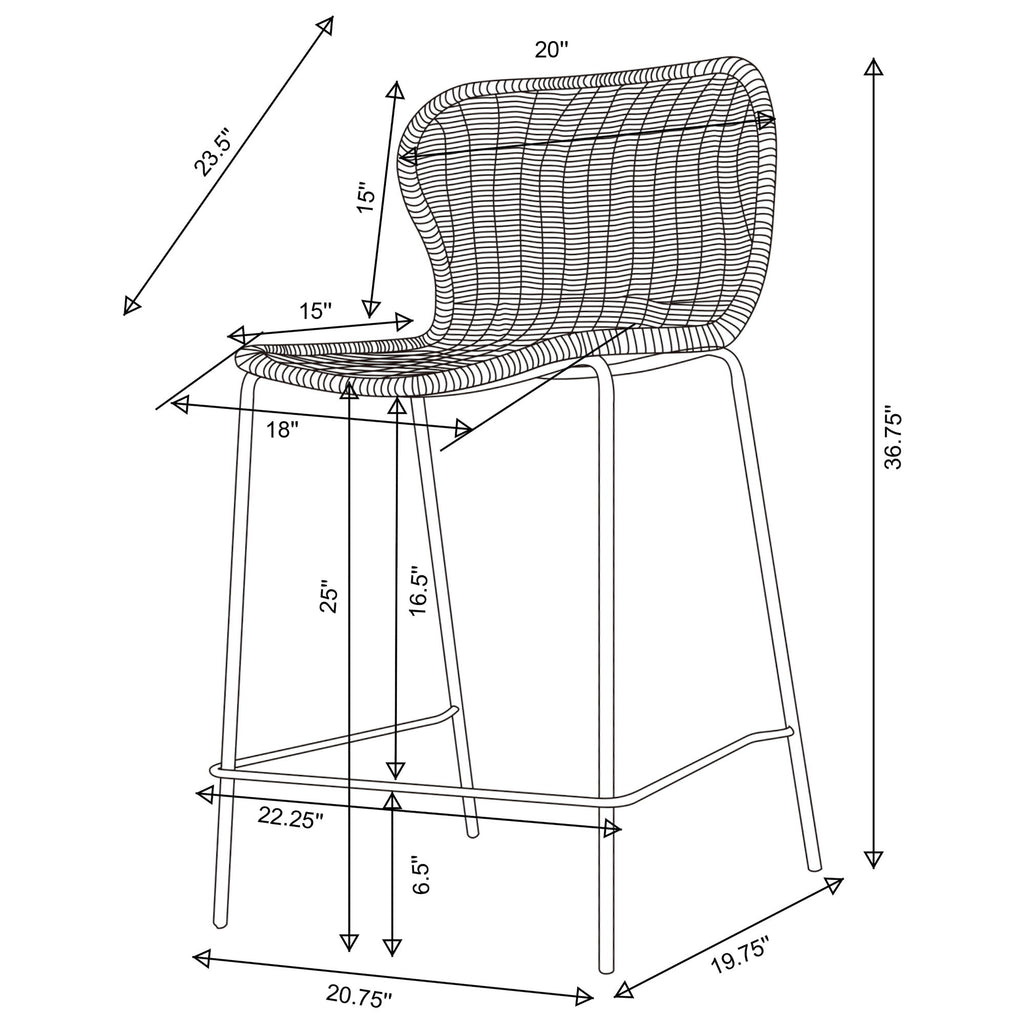Mckinley - Counter Chair (Set of 2) Seat - Brown