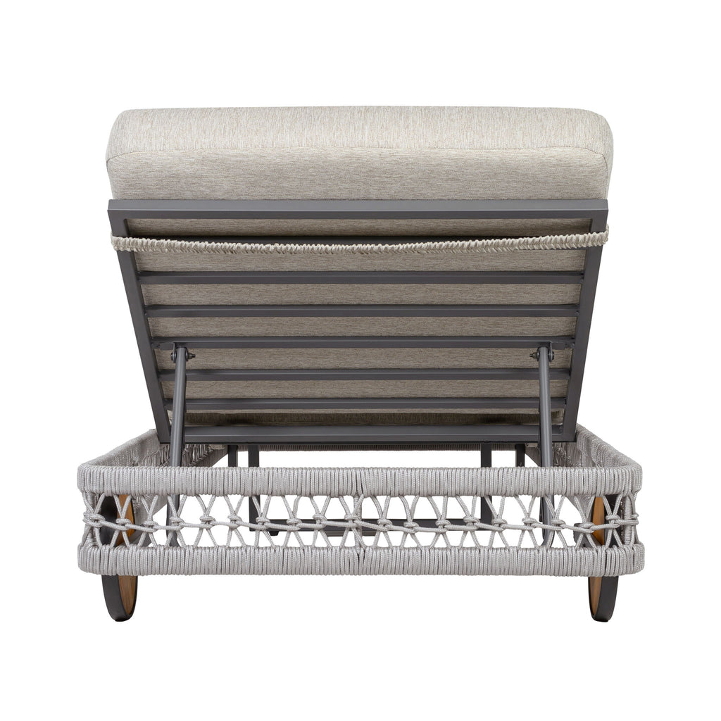 Outdoor Chaise Lounge & Wheels, 5 Position Adjustable Backrest