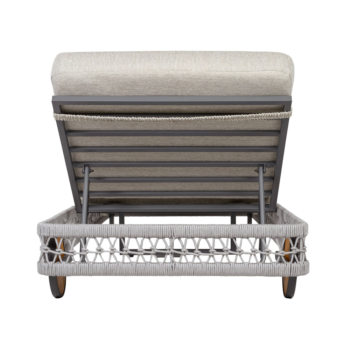 Outdoor Chaise Lounge & Wheels, 5 Position Adjustable Backrest
