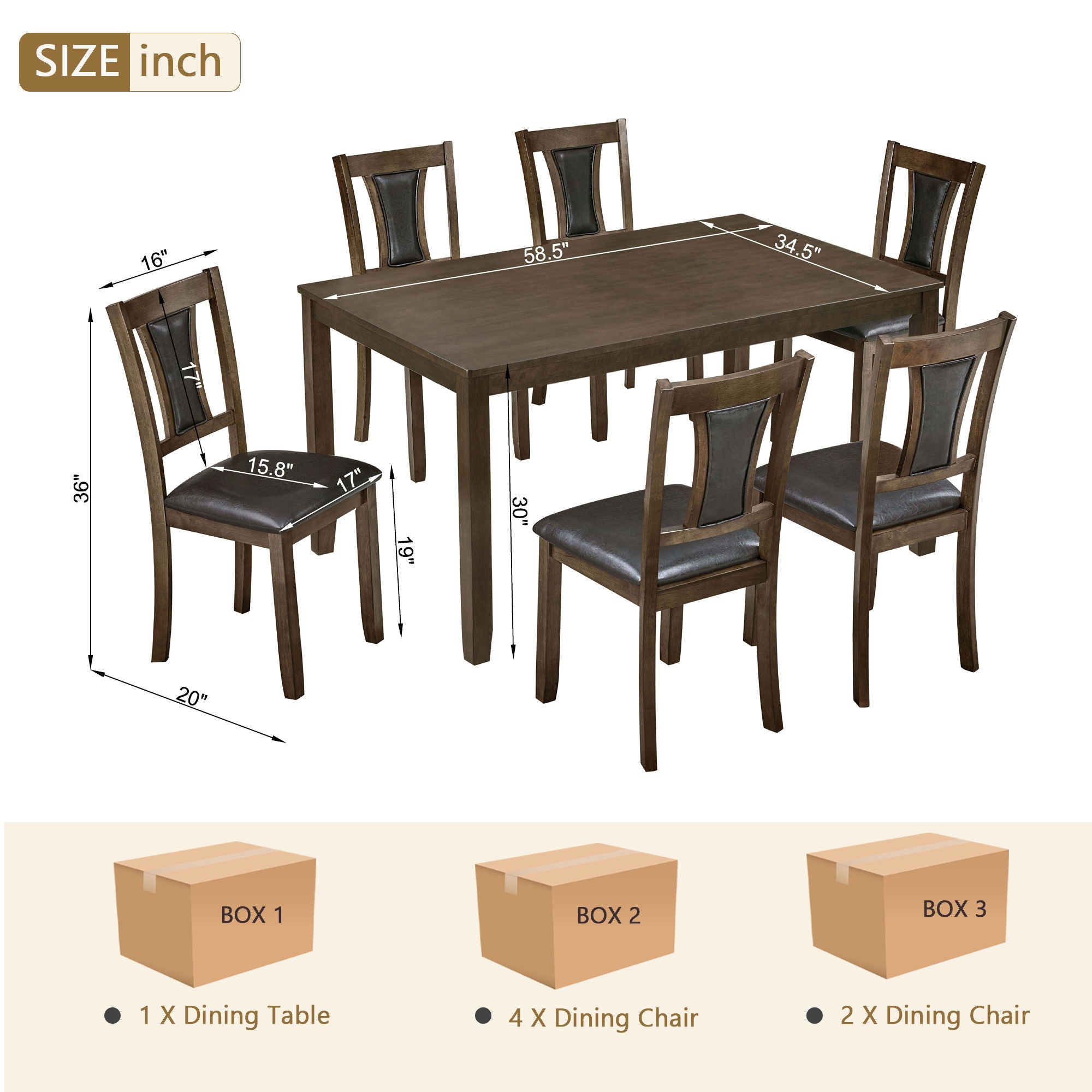 Modern Dining Table Set With Upholstered Chairs