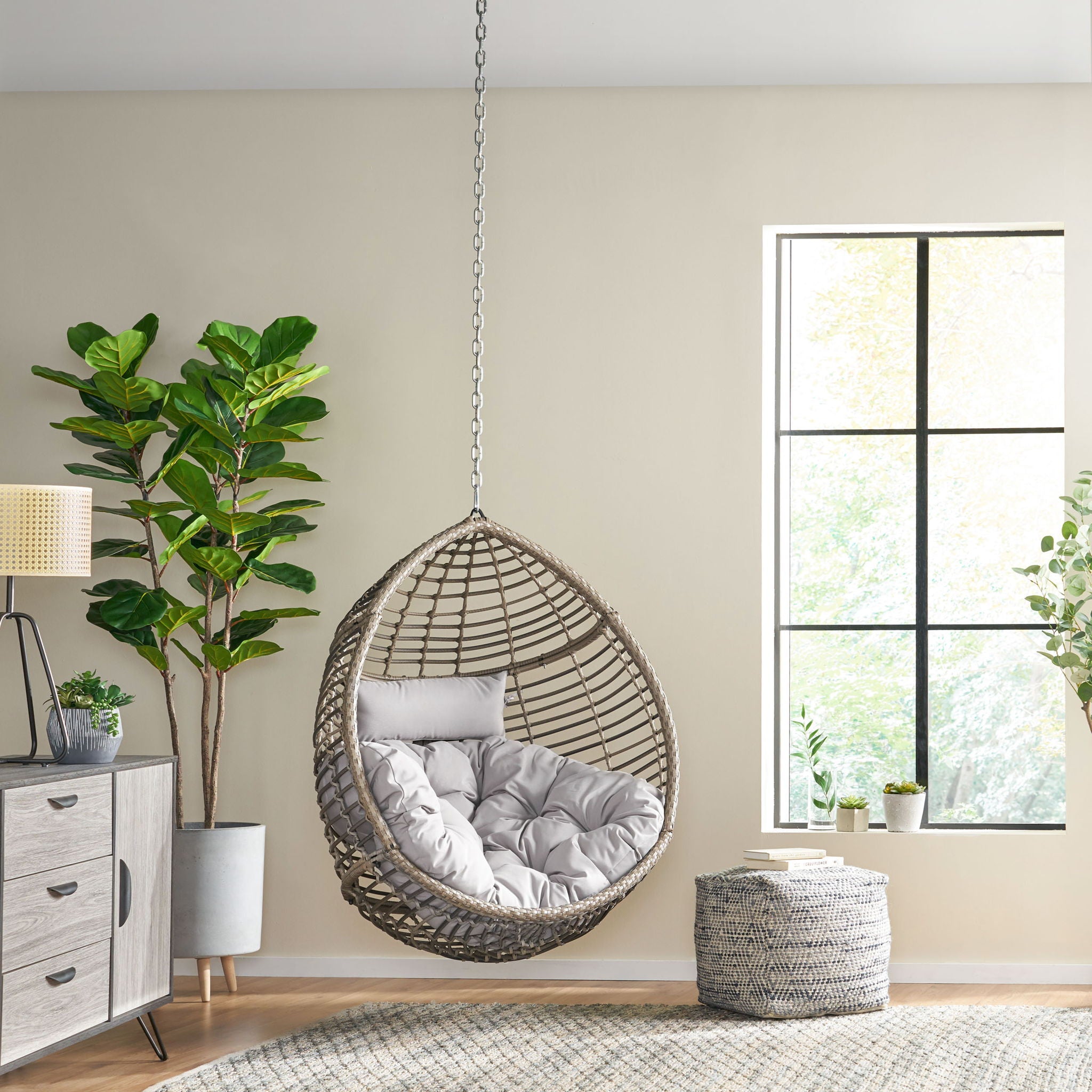 Morris Teardrop - Hanging Chair With Chain And Water Resistant Cushions
