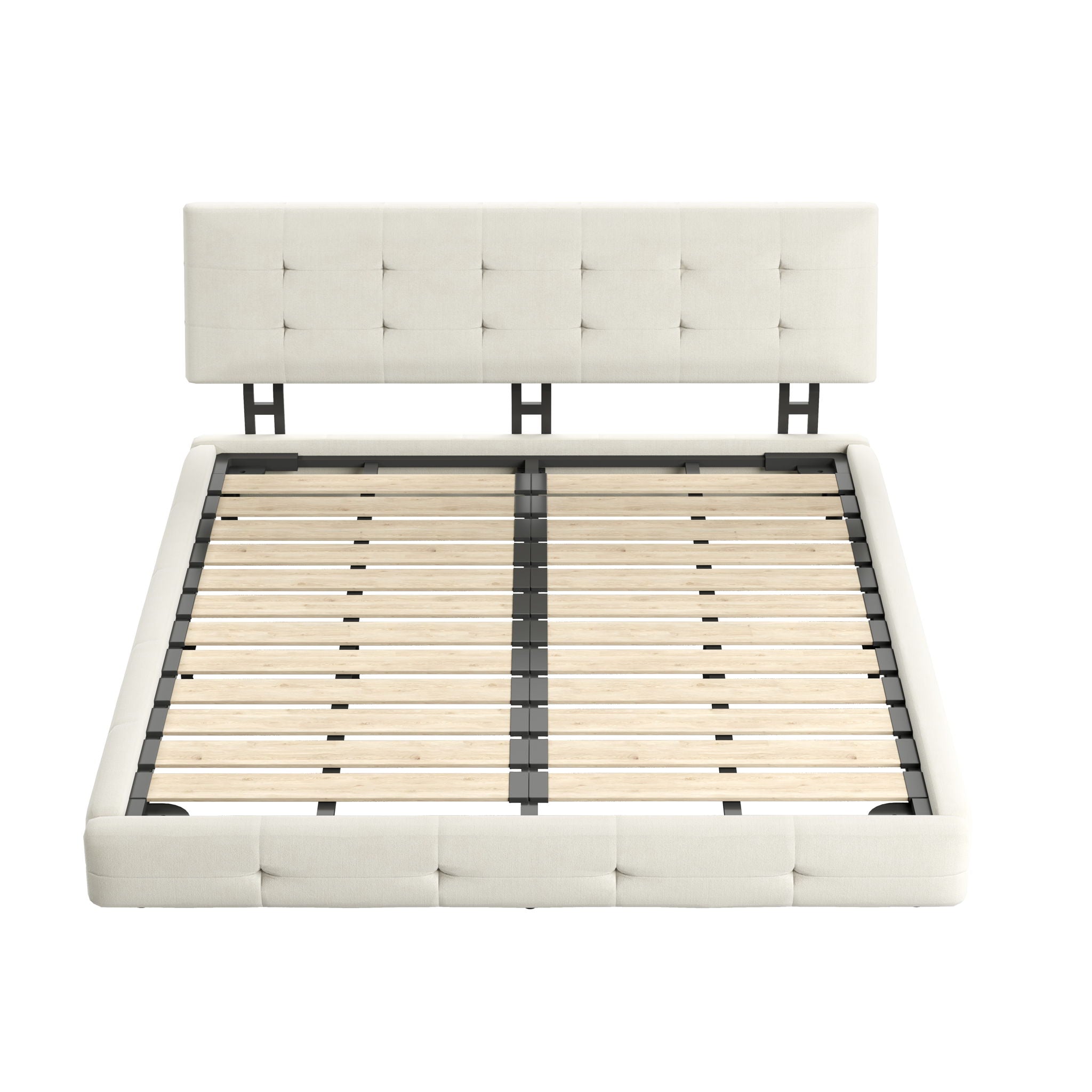 Tufted Headboard With Extra-Large Ultra-Soft Cloud Pillow Design
