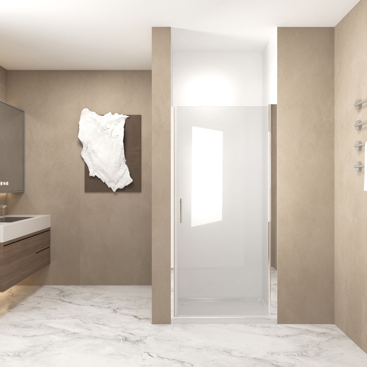 Shower Door & Tempered Glass With Safety Film - Chrome