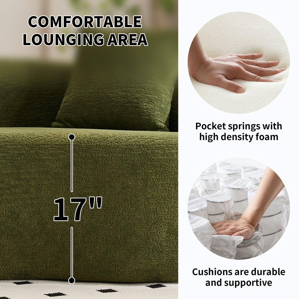 4 Seater Sofa With Fabric, 30D, 60 Hardness Full Sponge, 4 Pillow For Living Room, Home Furniture Sleeper Sectional Sofa For Apartment