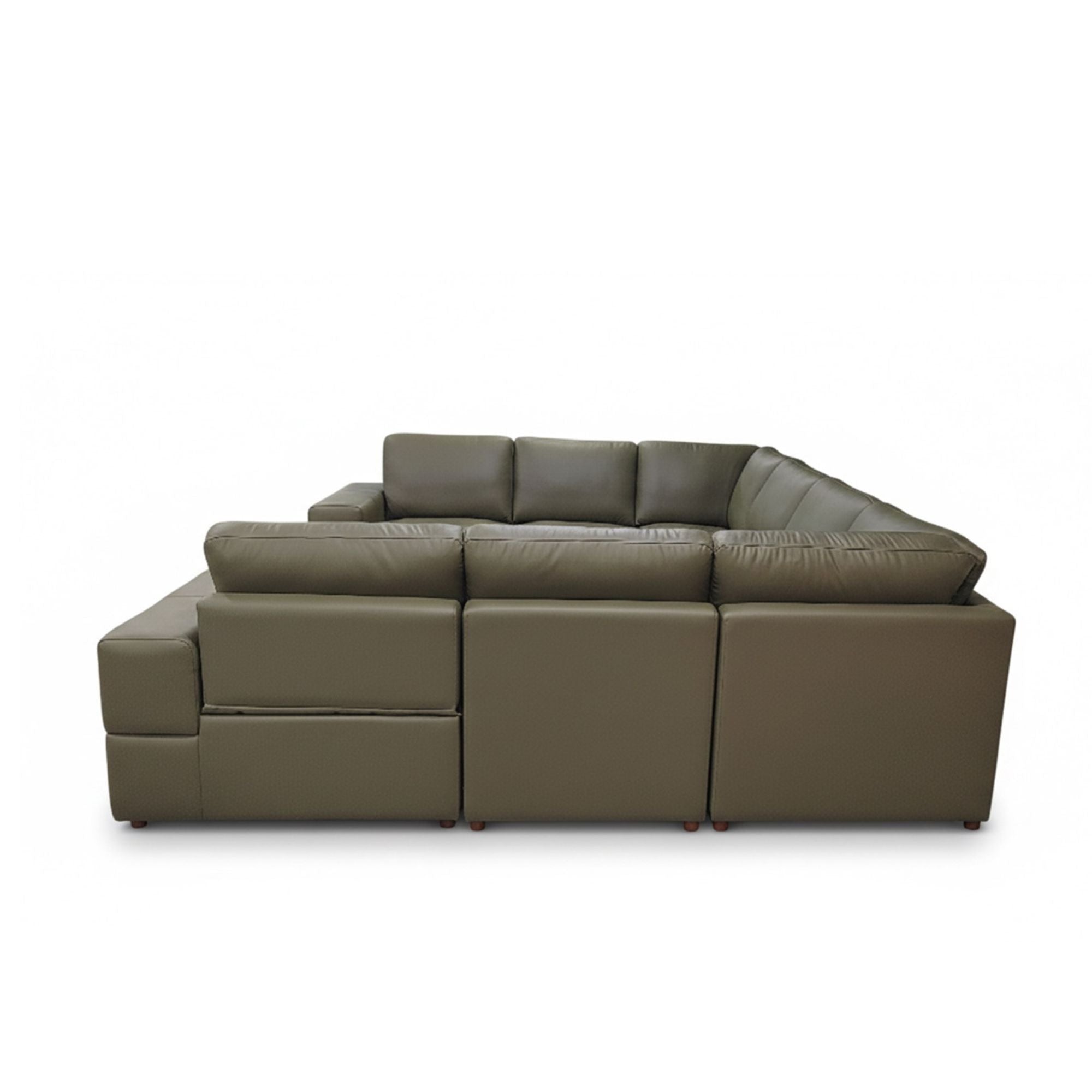 Upholstered Large Arms Sectional With Recliner Seats