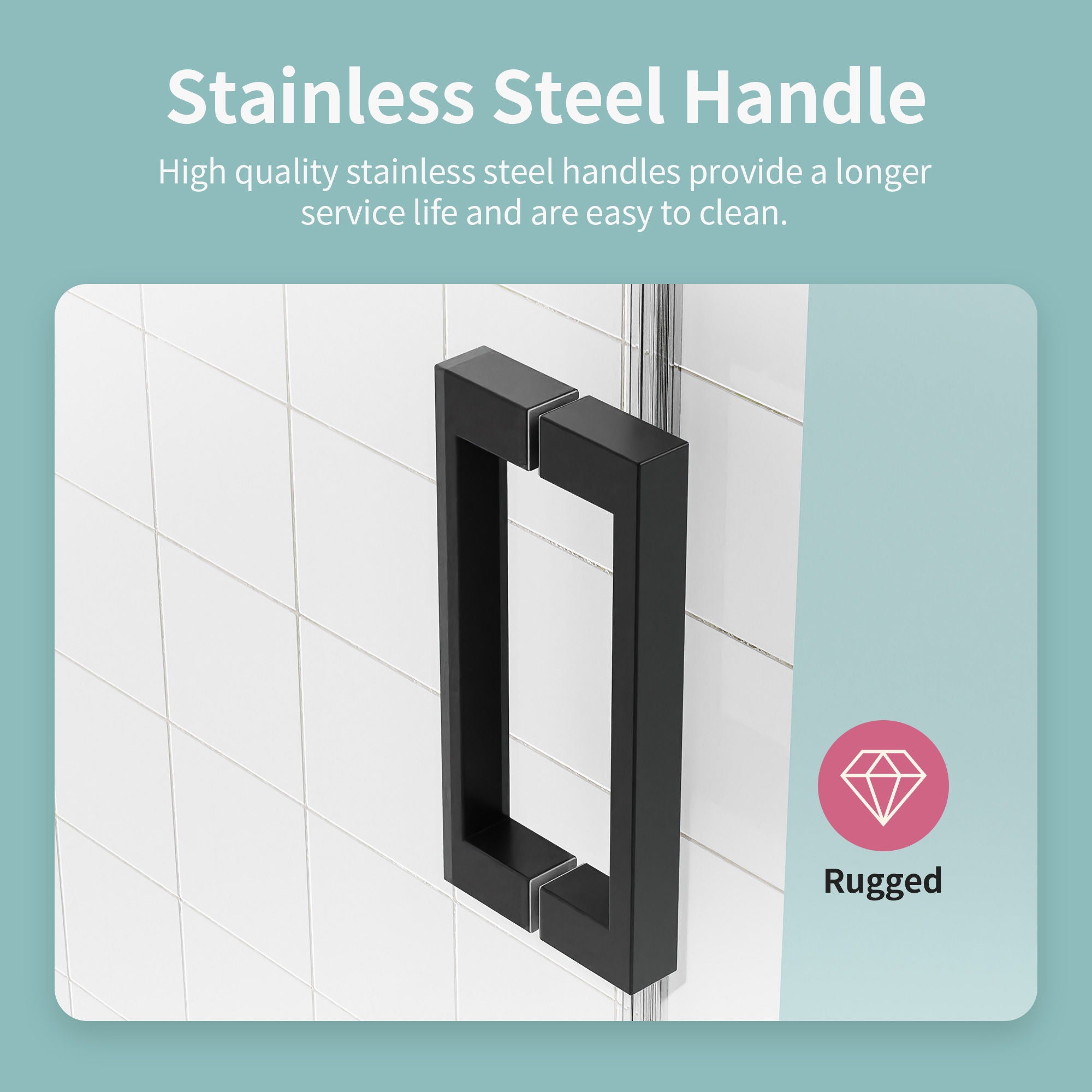 Frameless Sliding Shower Door With Soft- Close, 3 / 8" Tempered Glass
