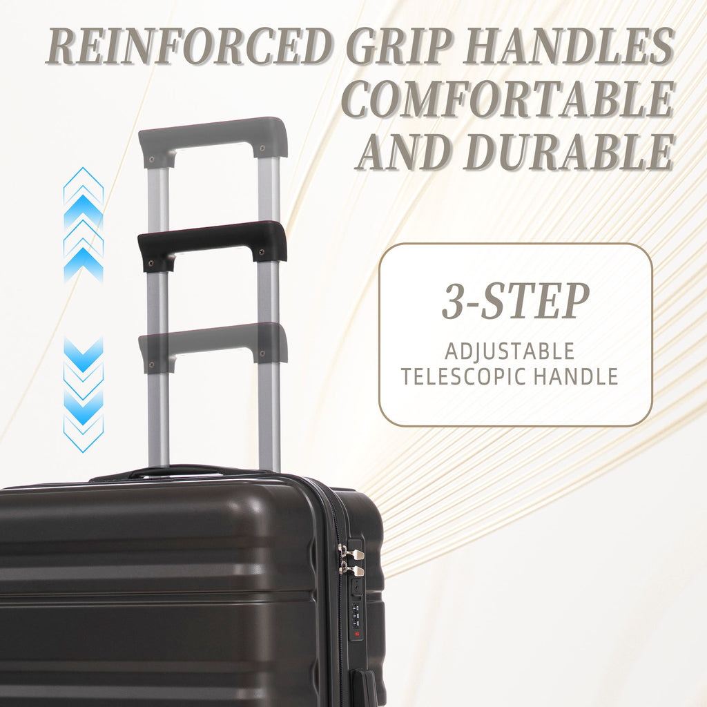 Tourist 3 Piece Luggage Set, Combination Lock, Durable Hard Shell With 360° Silent Wheels