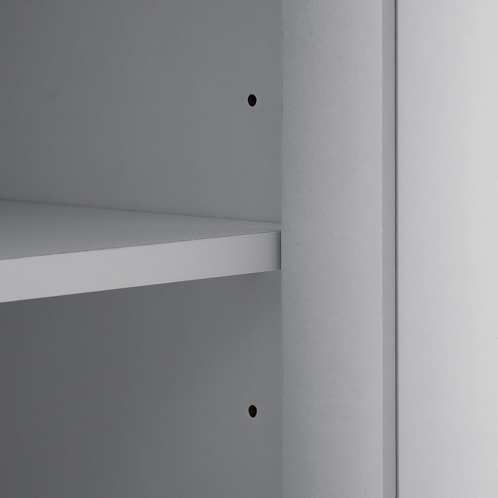 Tall Freestanding Bathroom Storage Cabinet With Adjustable Shelves And Side Hooks