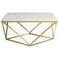 Orion - Coffee Table With Leg Geometric Design - White