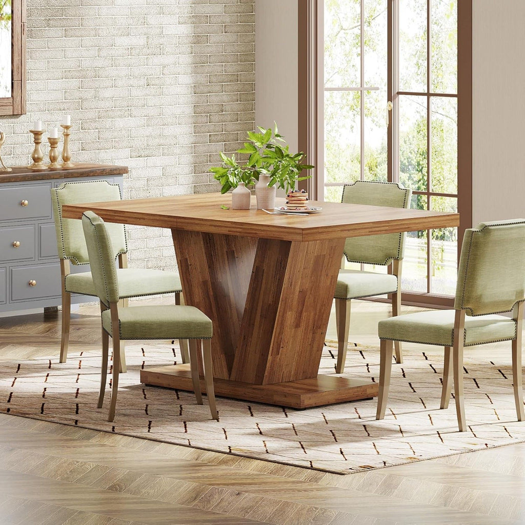 Dining Table With Pedestal Base For 4 - 6 People